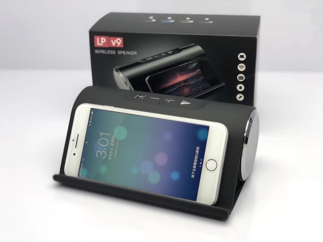 Loa bluetooth bass mạnh / Loa nghe nhạc không dây bluetooth V9 kiêm giá đỡ điện thoại