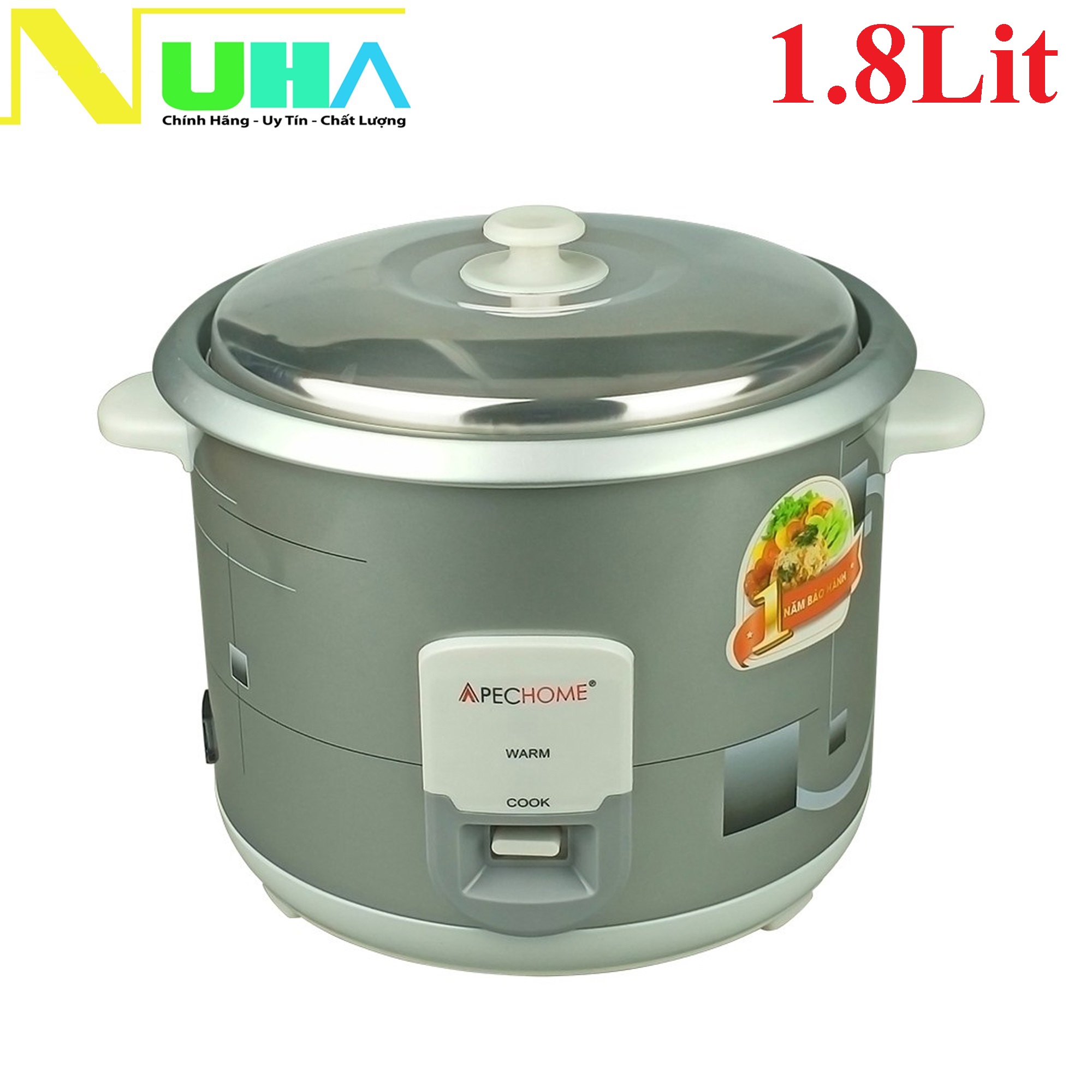 [Hàng chính hãng]Nồi cơm điện nắp rời 1.8Lit Apechome APH-RC18 công suất 700W màu ngẫu nhiên-Bảo hành 12 tháng - Dự kiến giao 24/6