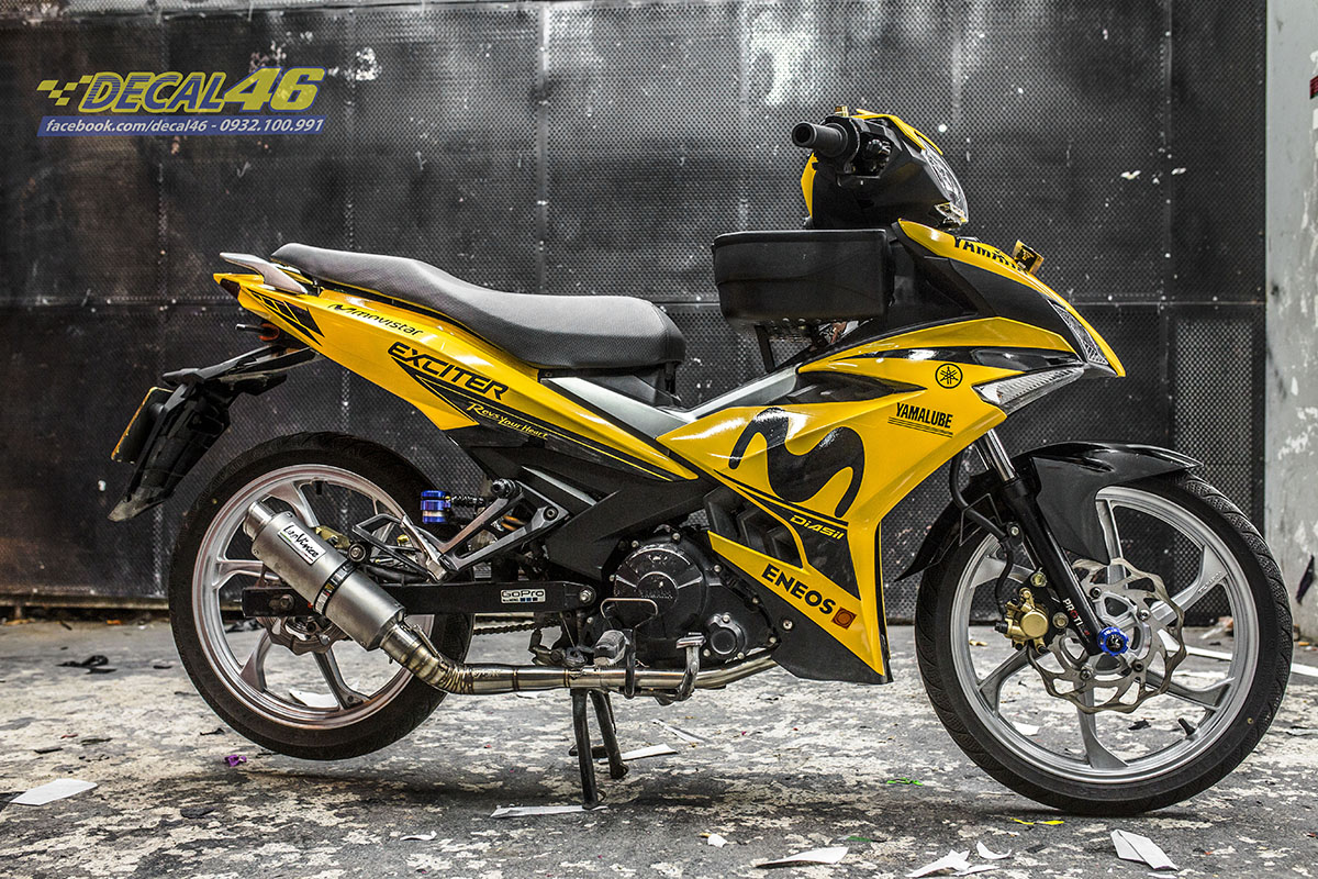 TEM TRÙM EXCITER 150 MOVISTAR VÀNG ĐEN chế đẹp - giá rẻ - tem TRÙM VÀNG ĐEN