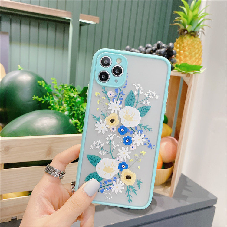 Ốp Lưng Nhám Chống Sock Va Đập Bảo Vệ Camera Flowers