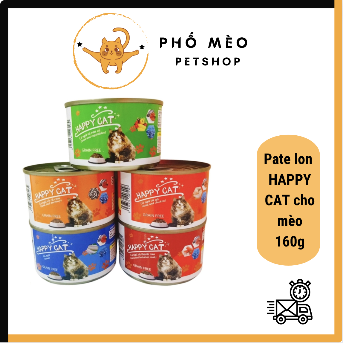 Pate lon HAPPY CAT cho mèo 160g