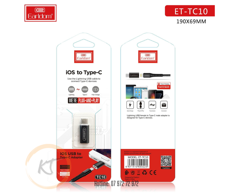 Jack chuyển Lightning sang TypeC Earldom ET TC10