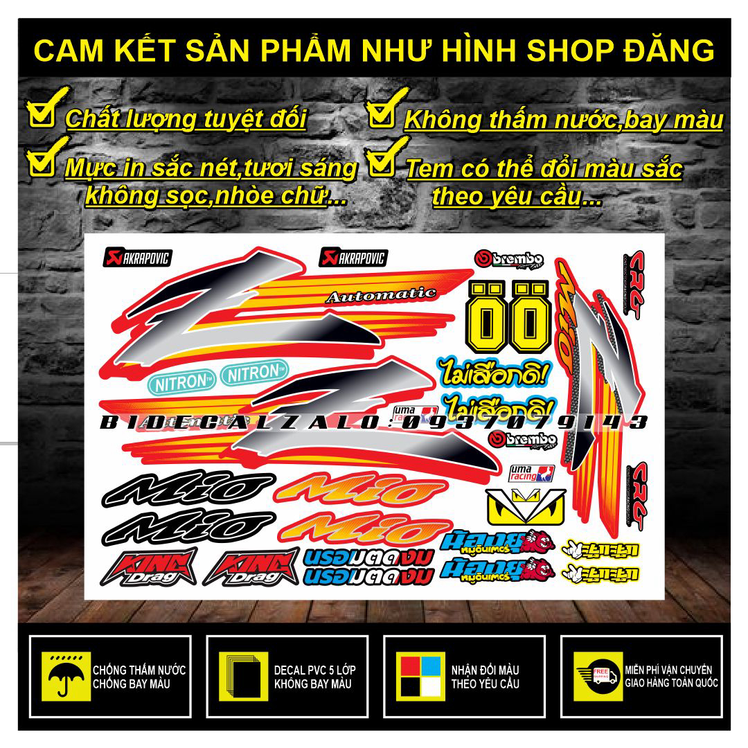 TEM RỜI MIO Z PHỐI DÁN XE ĐỎ