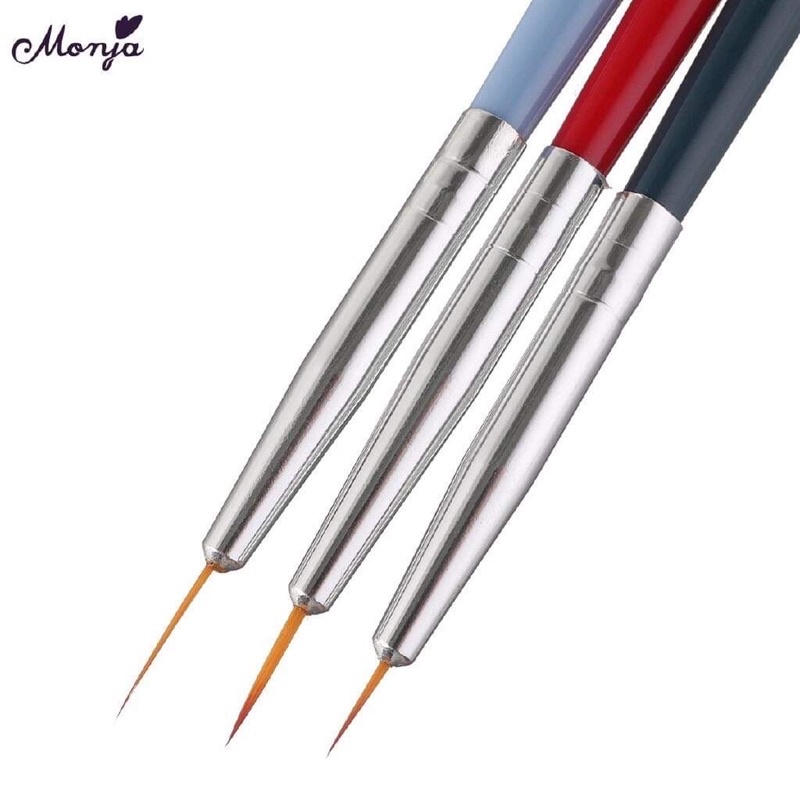 Set cọ nét 3 màu vẽ Nail đủ size