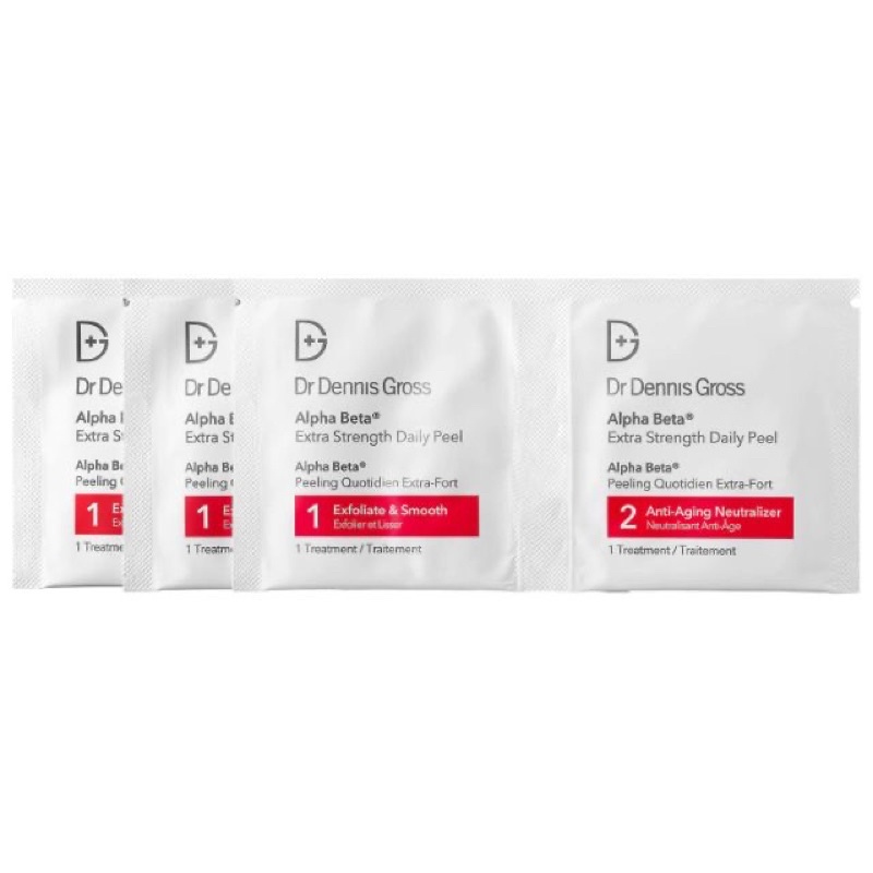 Peel da Dr Dennis Gross Alpha Beta Extra Strength Daily Peel (2 gói - 2 bước)
