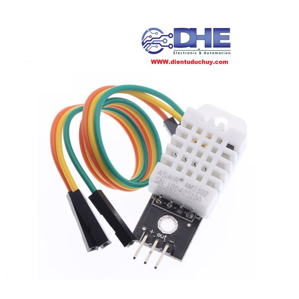 DHT22-CẢM BIẾN ĐỘ ẨM+NHIỆT ĐỘ (KÈM DÂY KẾT NỐI)