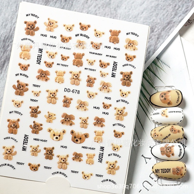 Miếng Dán Sticker Gấu Hot - Sugar Nails