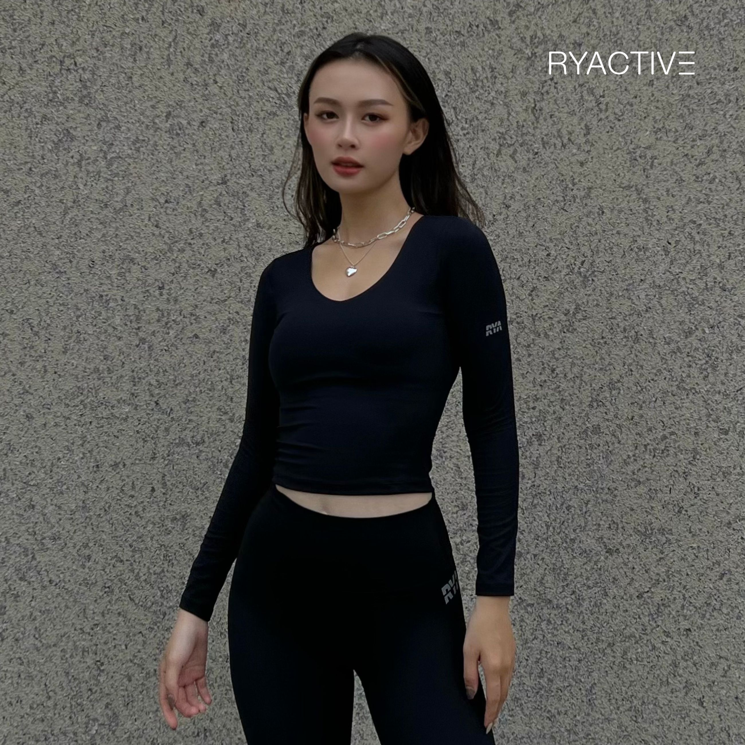 Áo thun tay dài RYACTIVE -  RYASOFT LONGSLEEVES TEE Black