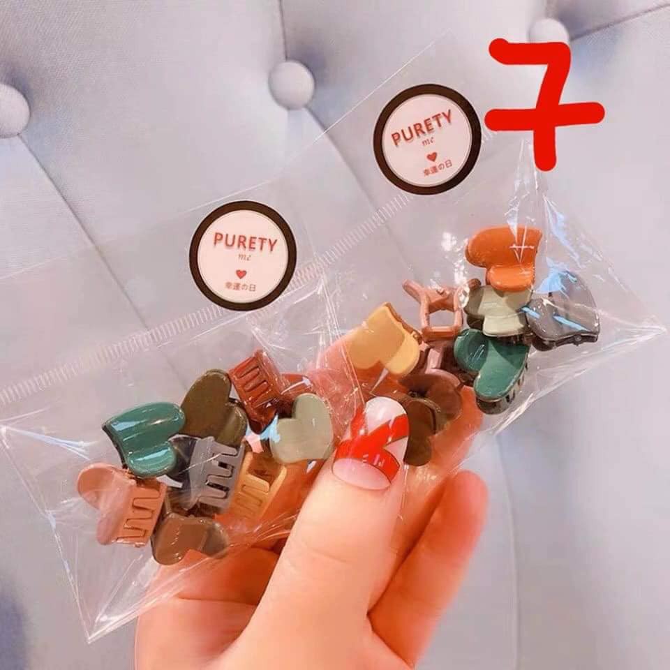 Sét 8 cặp tóc xinh yêu cho bé, túi 8 cặp tóc cho bé, cặp tóc bé gái, cặp tóc mái cho bé