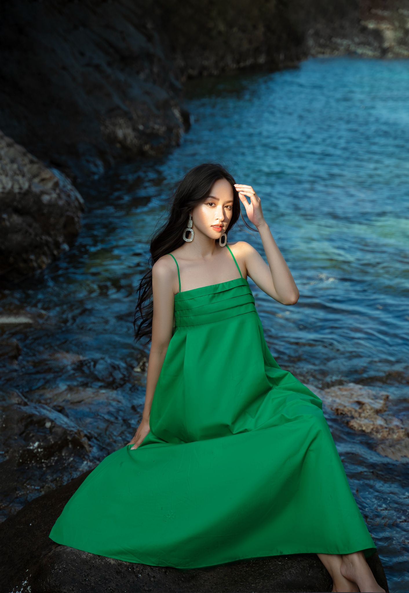 Voucher siêu sale 15% OLV - Đầm Venia Dress in Green