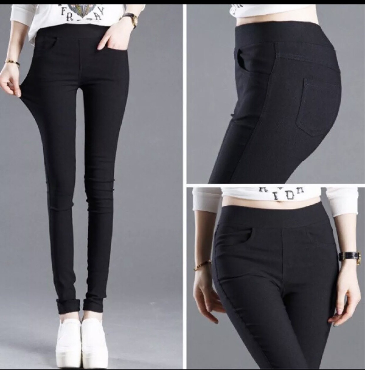 Quần kaki thun co giãn lưng thun cạp cao bản to