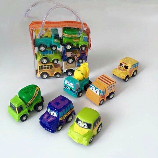 Sét 6 Xe Ô Tô Mini Chạy Đà Cho Bé