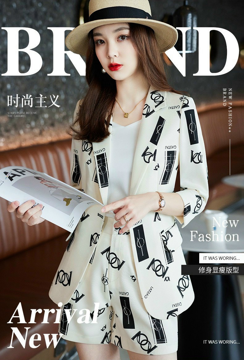 Sét vest 3 món họa tiết tay lỡ