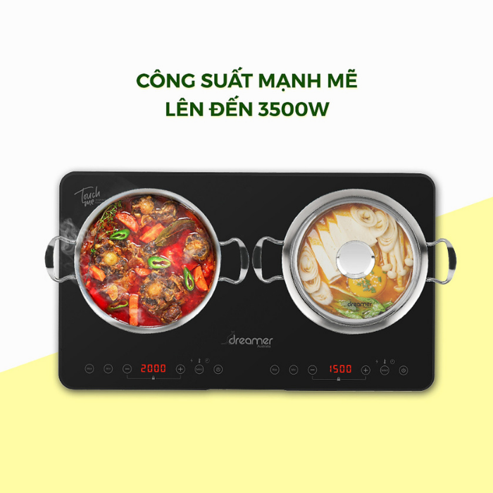 BẾP TỪ DƯƠNG ĐÔI DREAMER DKA-DIC135B ( Đen ) - DKA-DIC135G ( Xám )