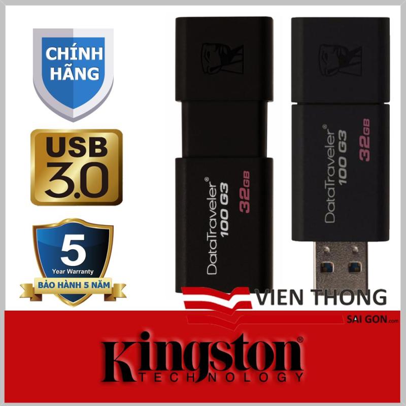 Bảng giá Usb 3.0 32Gb kingston Datatraveler 100 G3 (Đen) - Chính Hãng Phân Phối Phong Vũ
