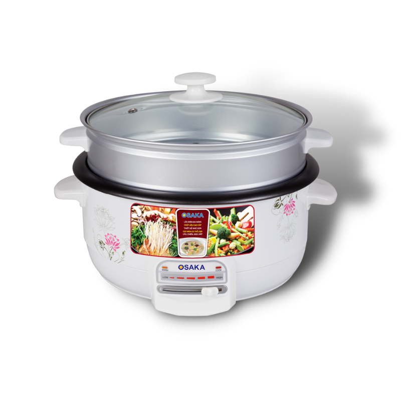 Nổi Lẩu Điện Đa Năng Dung Tích 3L Công Suất 1200W, Lòng Nhôm Tráng Men - OSAKA MFC-30T