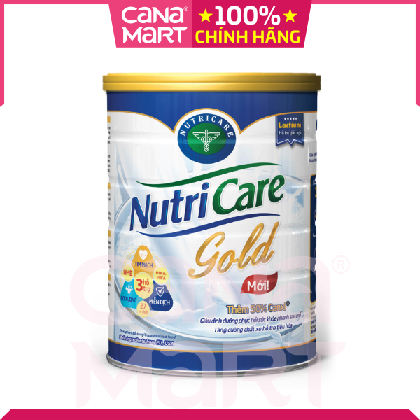 [Lon 900g] Sữa bột Nutricare Gold bổ sung dinh dưỡng cho người lớn tuổi, người suy nhược cơ thể, người bệnh cần bồi bổ sức khỏe nhập khẩu