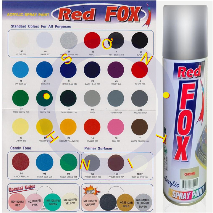 Sơn xịt RED FOX Thái Lan màu trắng 200 (No. 40) - 1 chai