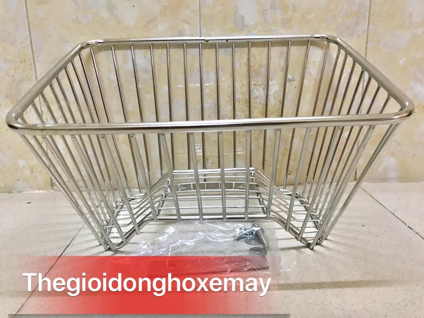 Rổ inox loại nặng 10 ly xe Honda Dream, Super Dream, Cub, Dream lùn sọc đứng