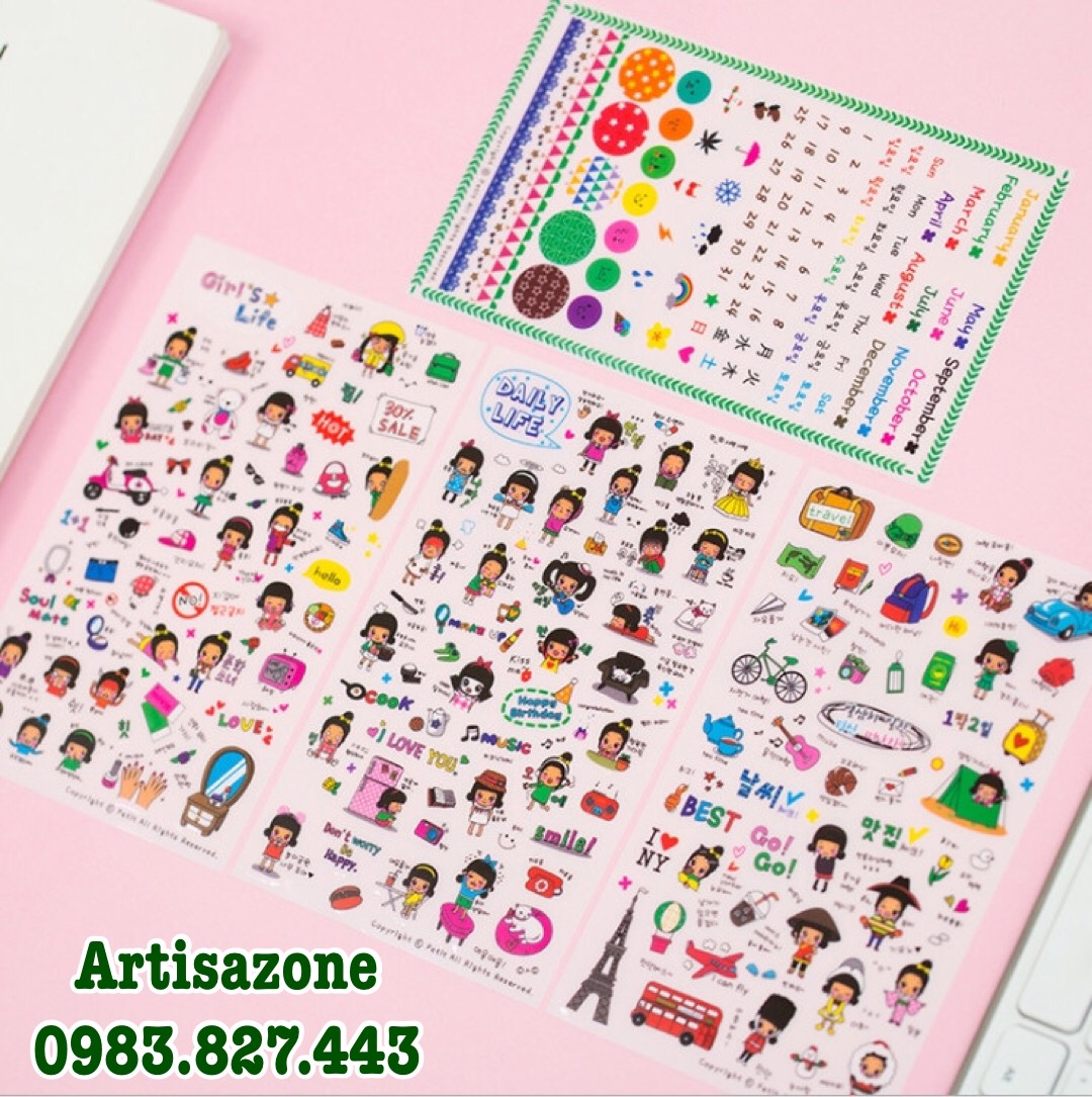 Sticker dán Travel (4 tờ)