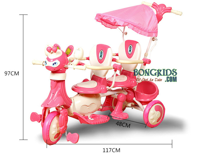 Xe Đẩy 3 Bánh Đôi Cho Bé 9027