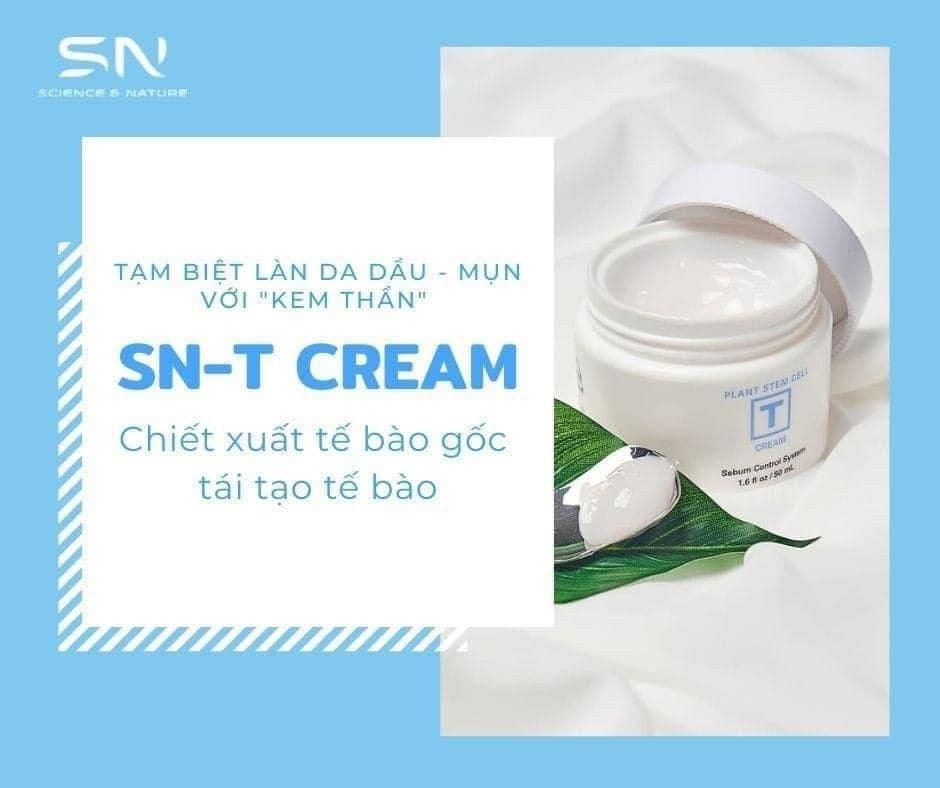 Kem tế bào gốc dành cho da nhờn mụn sn plant stem cell t cream