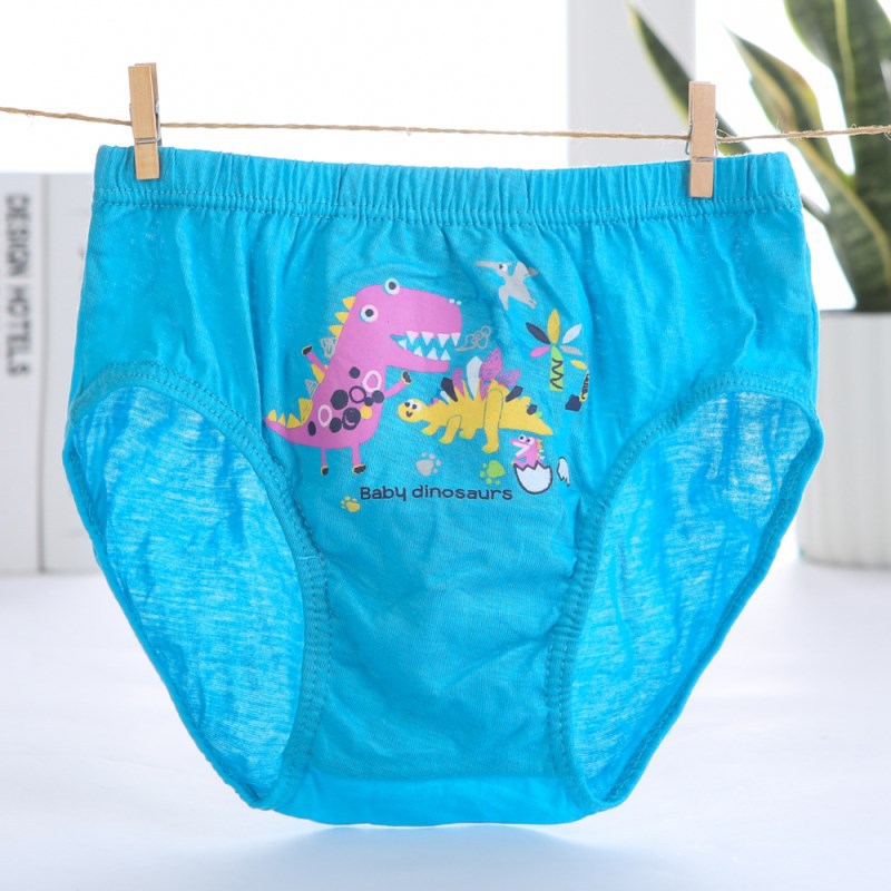 Hộp 5 quần sịp bé trai Hàn Quốc 100% cotton mẫu Khủng Long Xanh Lá