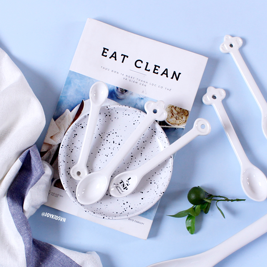 Muỗng cà phê gốm trắng | Thìa đong trà - Ceramic spoon