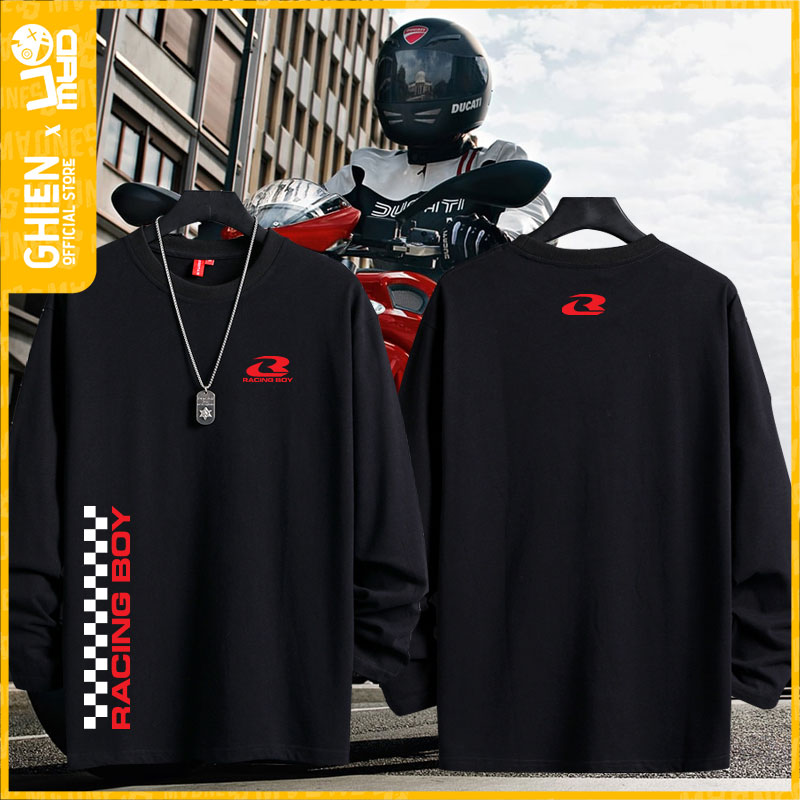 Áo thun tay dài UMAD racing boy KING DRAG phản quang 7 màu cổ tròn tay ngắn màu đen có big size 100kg mẫu Biker xe độ, xe đua rcb đi phượt chất vải thể thao thoáng mát