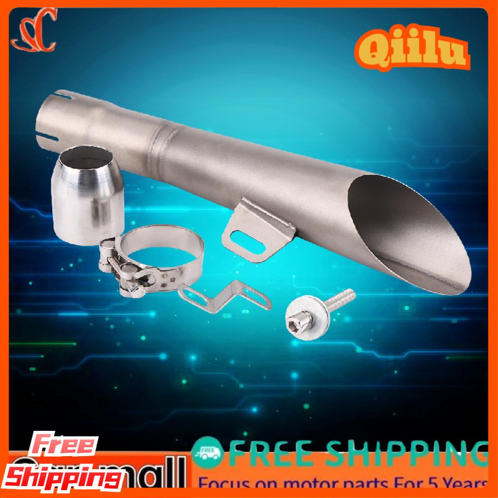 【Flash Sale!!!】Stainless Steel Universal Motorcycle Motocross Exhaust Muffler Pipe Tip Titanium Color