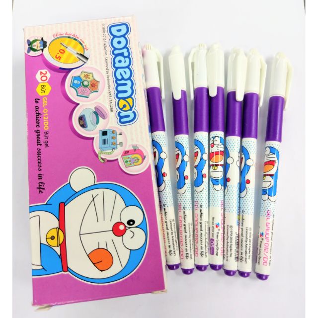 Hộp 20 bút gel mực tím Doraemon