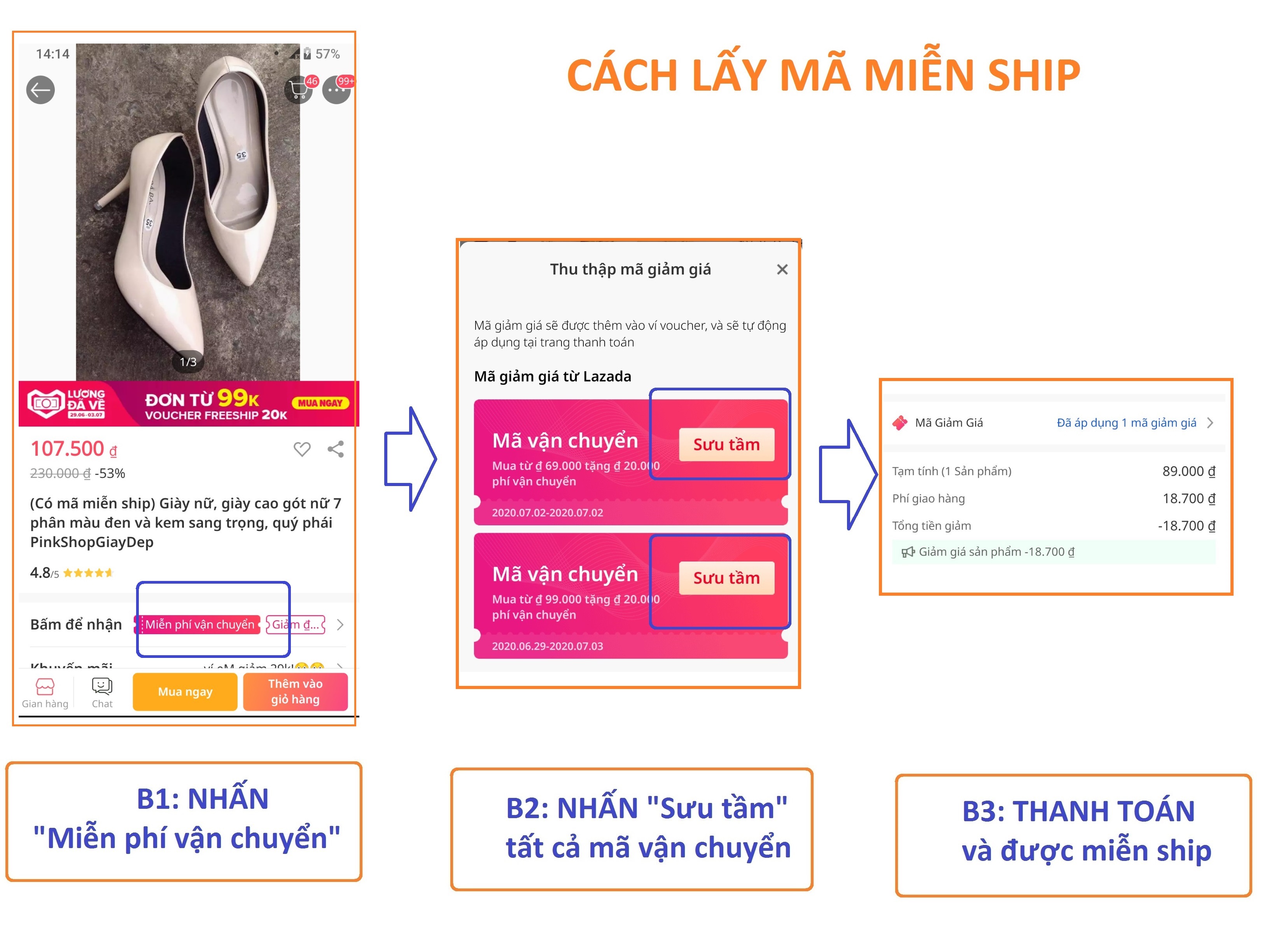 Giày nữ giày cao gót nữ 5 phân màu đen và kem sang trọng quý phái PinkShopGiayDep