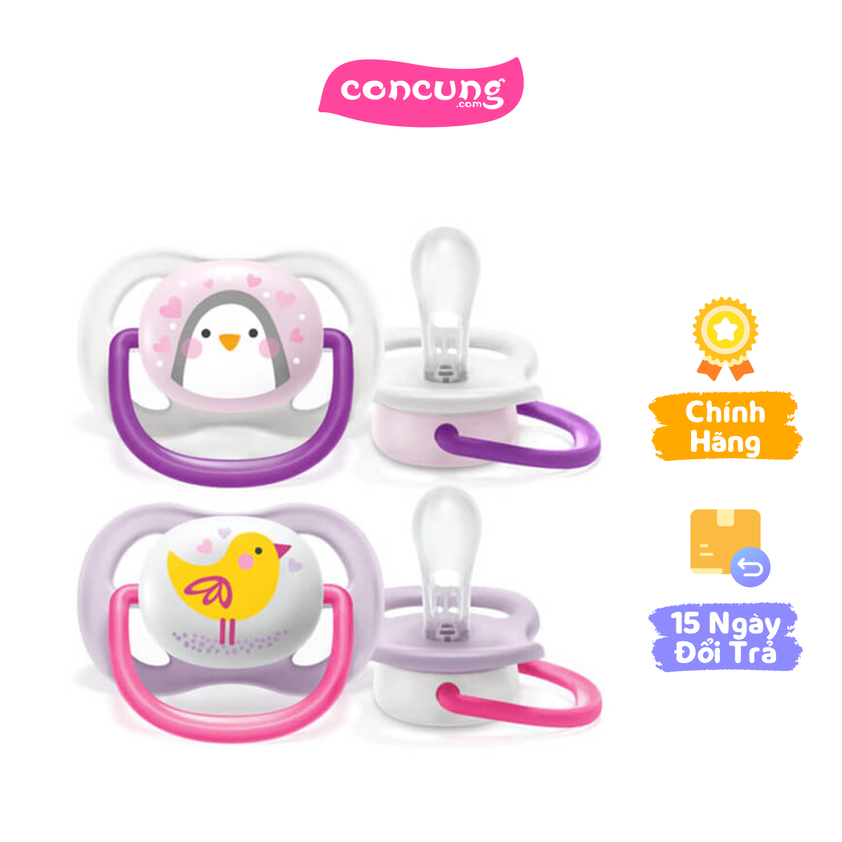 Ty ngậm Philips Avent ultra air hình thú 0-6M