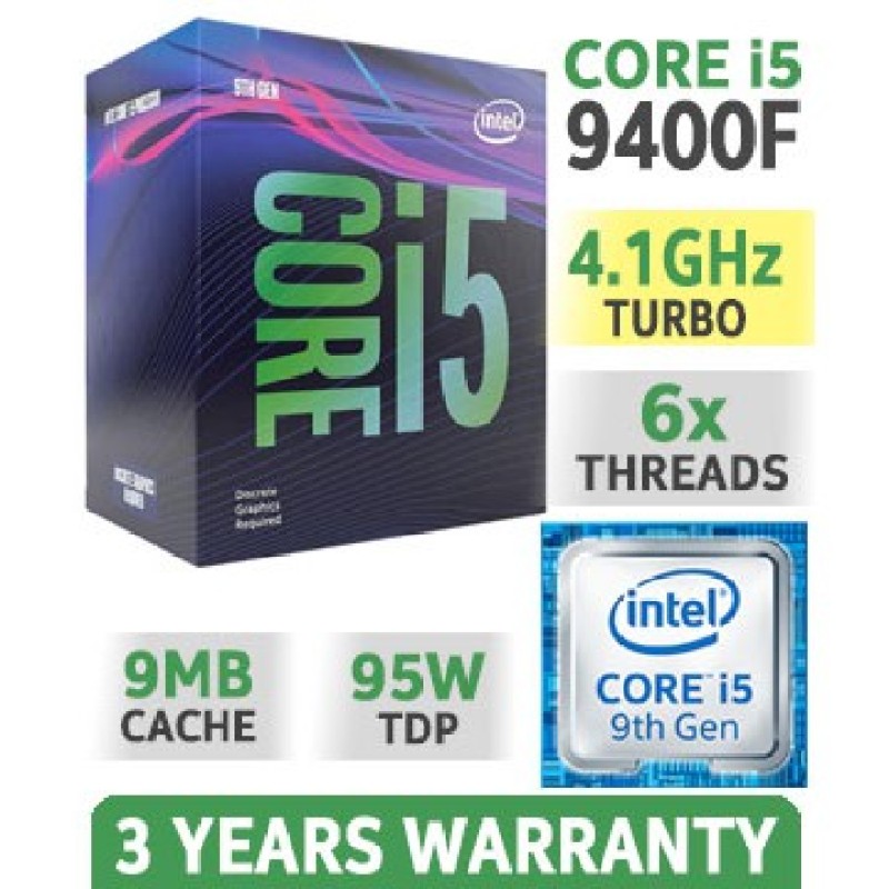 Bảng giá Bộ Vi Xử Lý CPU Intel Core i5 9400F 2.90Ghz Turbo up to 4.10GHz / 9MB / 6 Cores, 6 Threads Phong Vũ