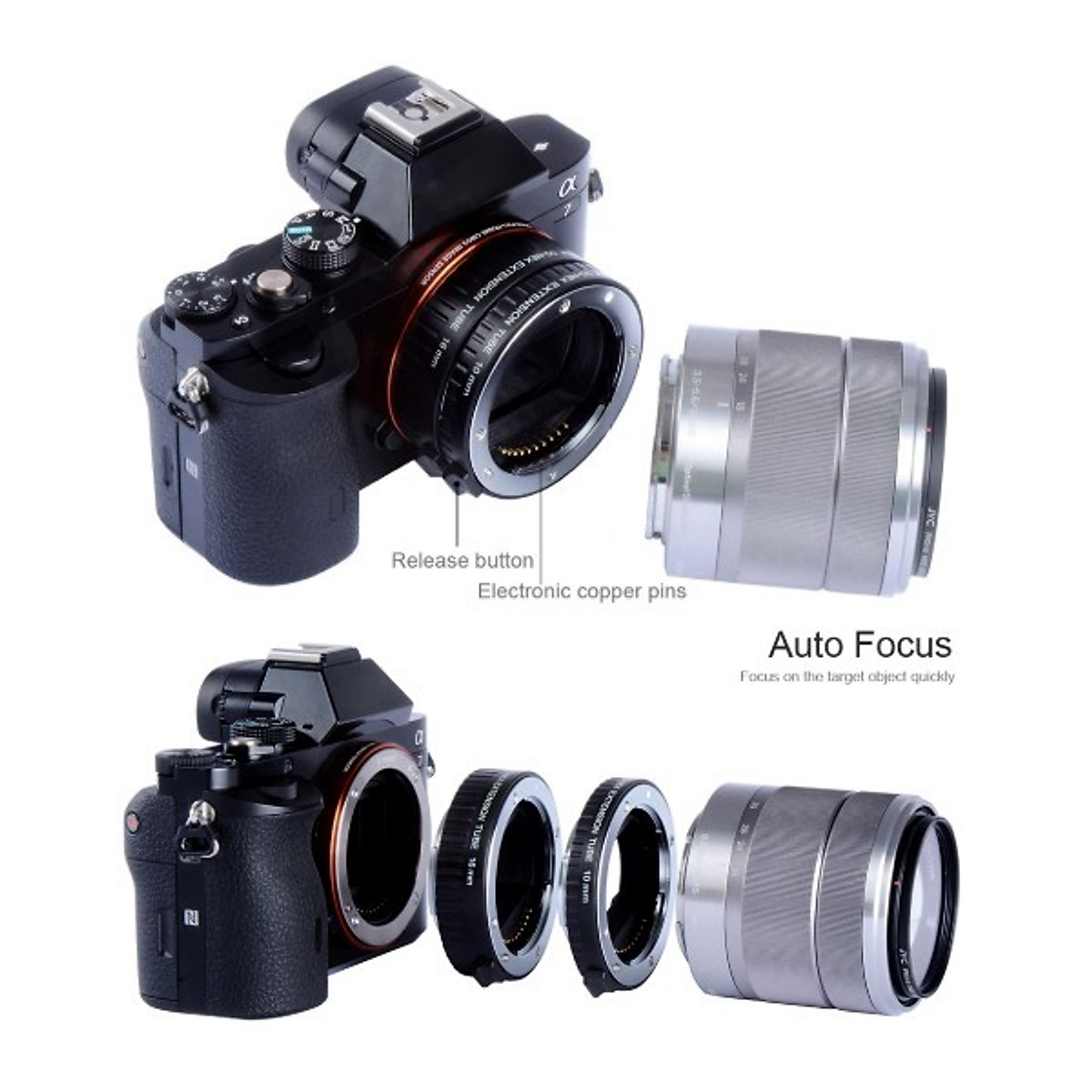 [HCM]Ống Macro Mở Rộng cho Sony E-mount A7 NEX7 A6000 Tự Động Lấy Nét