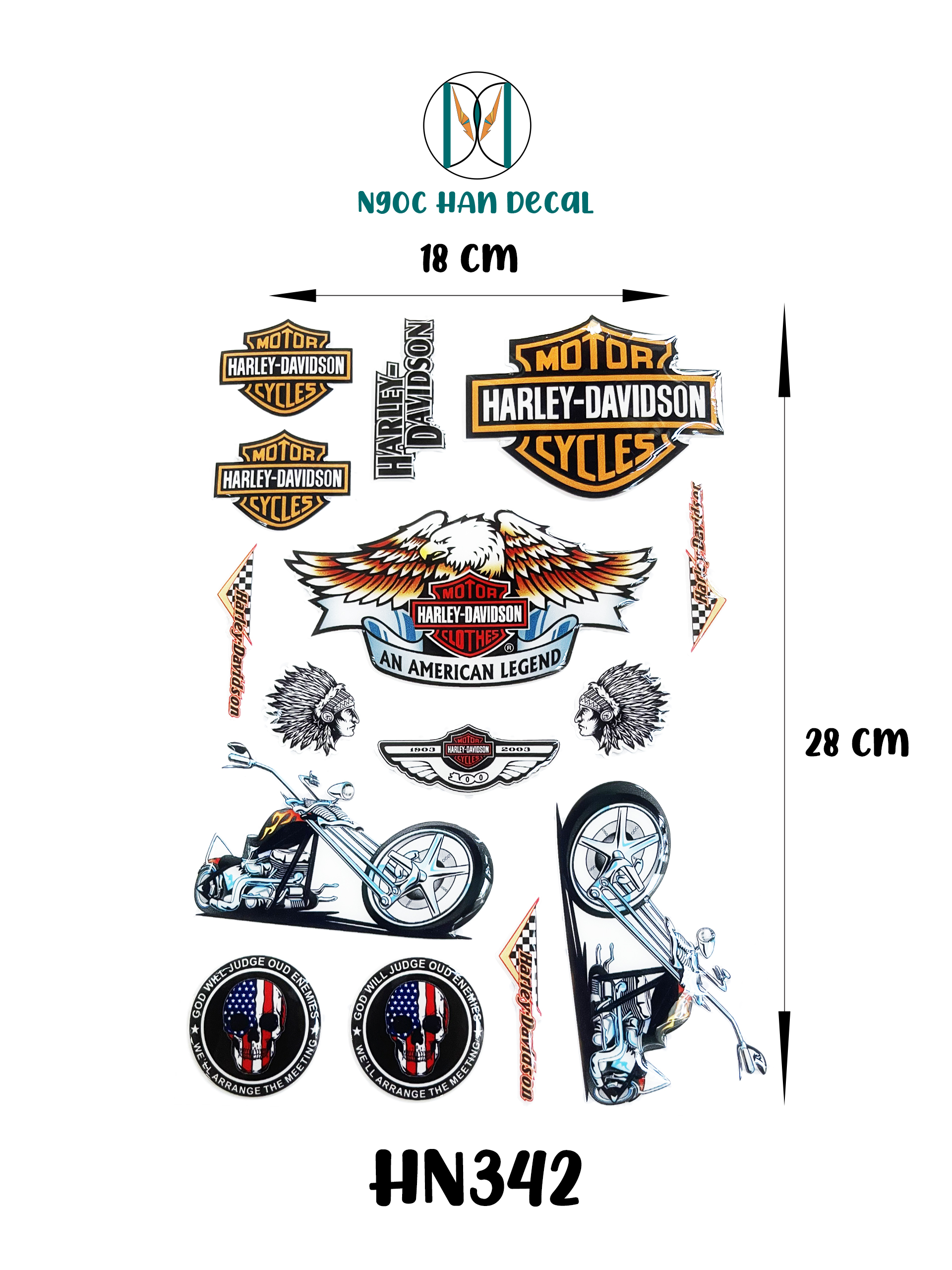 Tem Nổi LOGO HARLEY & ĐẠI BÀNG Siêu Chất Chơi