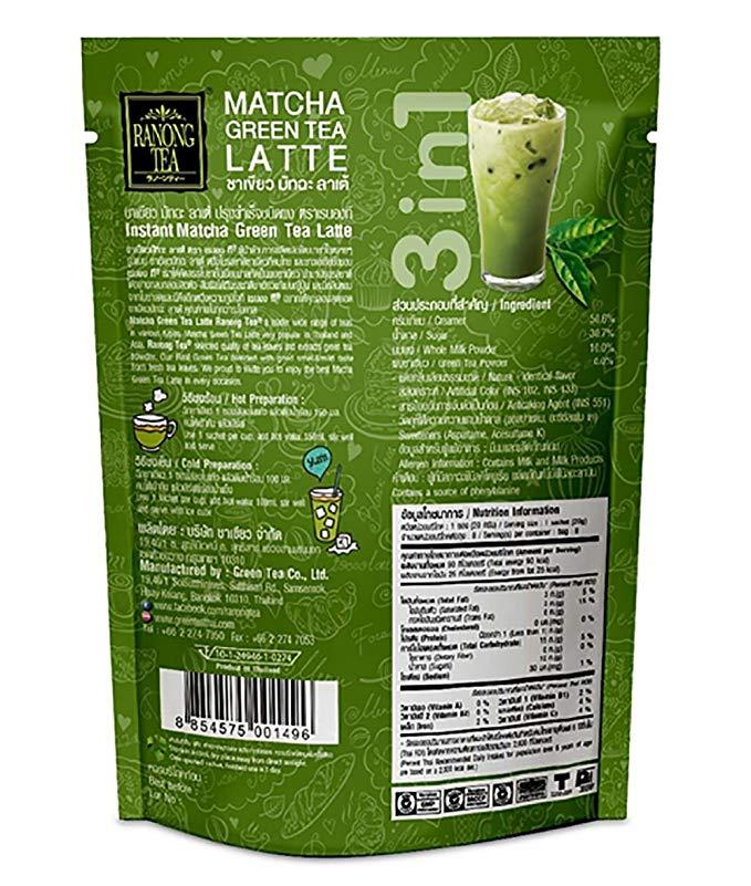 Trà Xanh Matcha Latte 3in1 (8 Gói) Ranong Tea Thái Lan