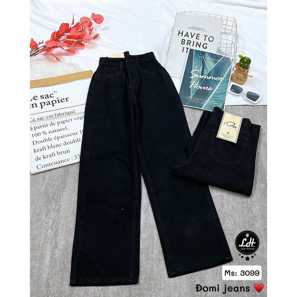 Quần Baggy Jean Ống Suông Đen Ms 4099