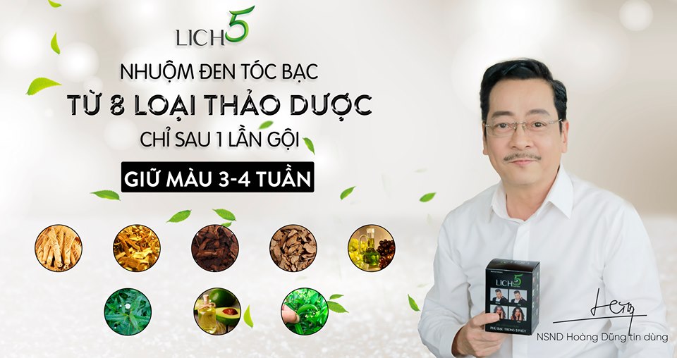 Dầu gội đen tóc thảo dược LICH5 [Mầu Đen, Mầu Nâu Đen]