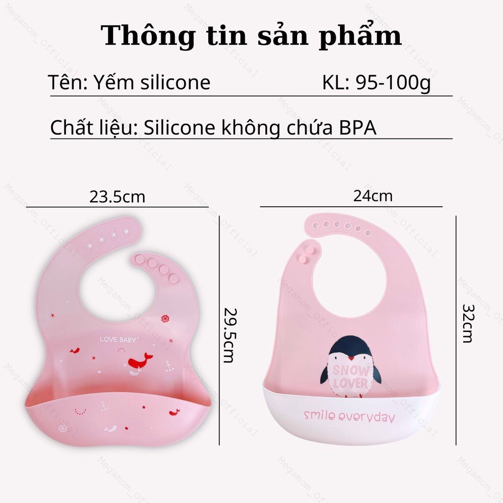 Yếm ăn dặm silicon, yếm ăn dặm có máng cho bé