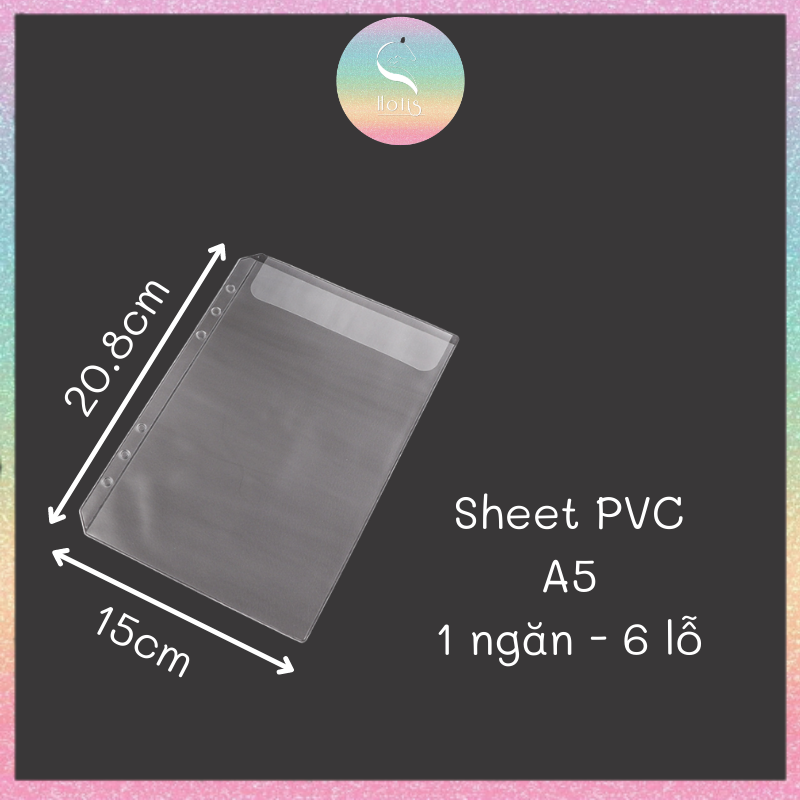 [HOTIS] Sheet PVC đựng card, sticker cho binder A6/ A5/ B5/ A4
