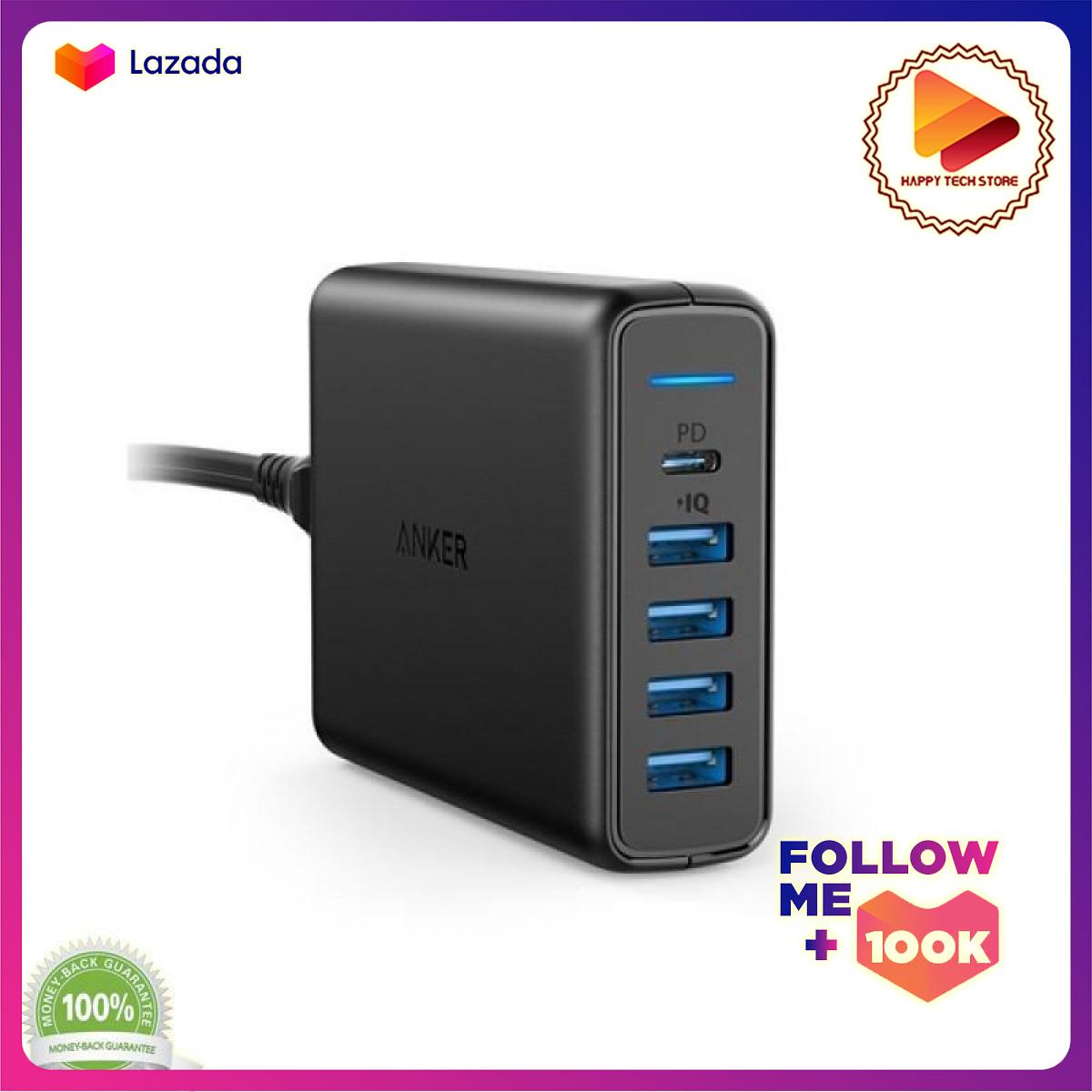 [HCM]Sạc Anker 5 Cổng 60w USB-C with Power delivery [PowerPort Speed 5]