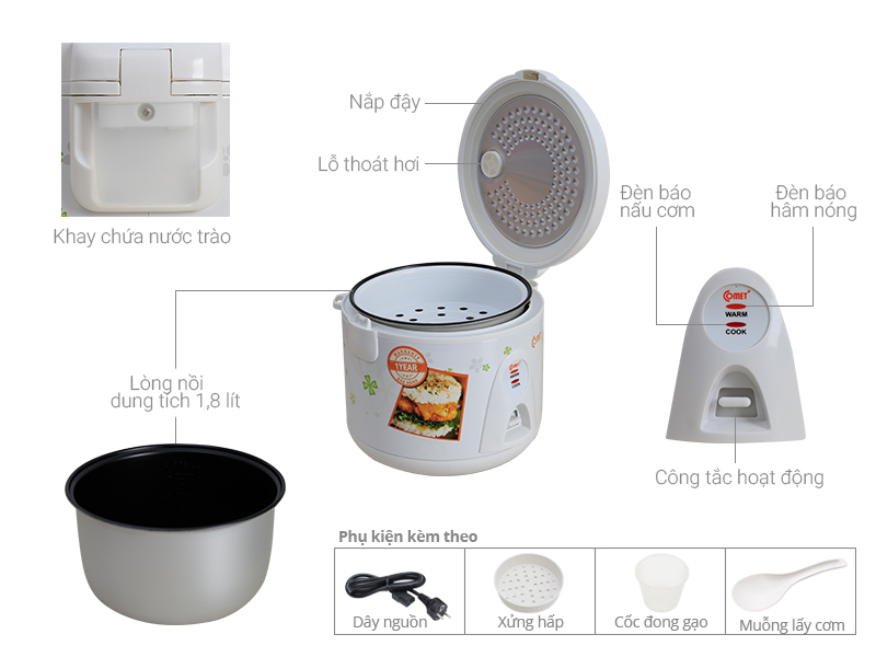 Nồi cơm điện COMET CM8028