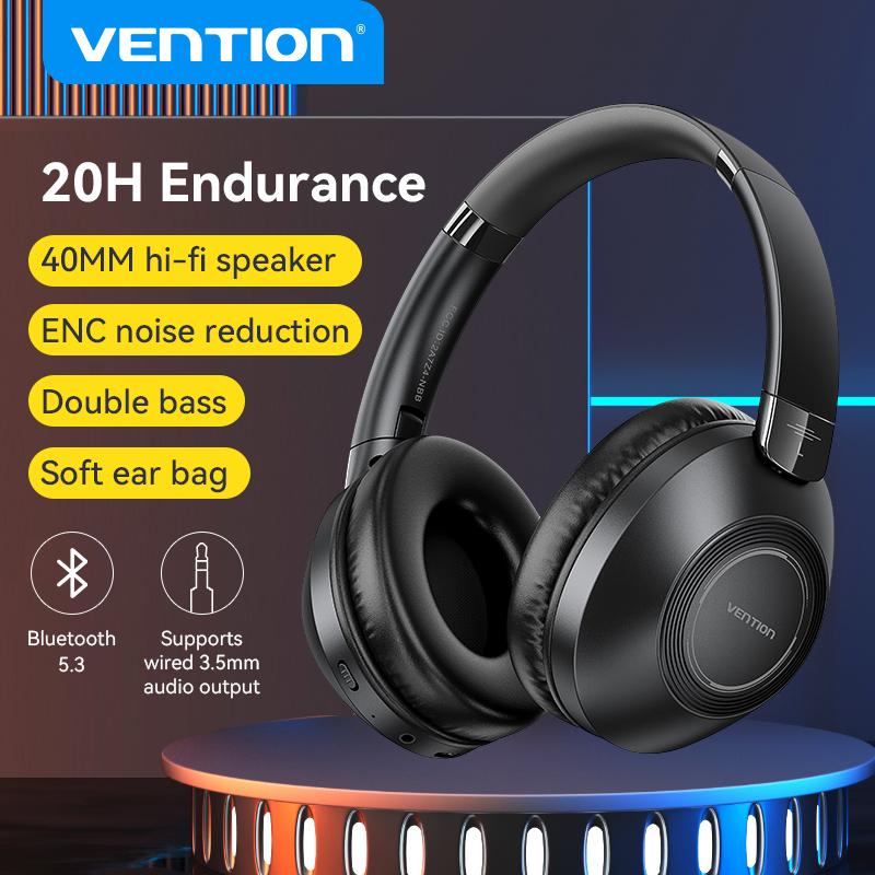 Vention SoundMate S11 Wireless On Ear Headphone Bluetooth 5.3 40mm Driver Portable Headset with 3.5mm Audio Cable On-Ear Gaming Headphone