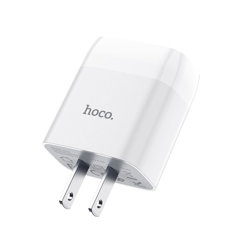 Củ sạc Hoco C72 cổng USB 2.1A, cóc sạc dùng cho iPhone, iPad, Android - Chính hãng