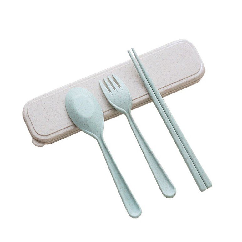 Bộ Thìa,Dĩa,Đũa,Muỗng Cá Nhân Bằng Lúa Mạch Không Hộp