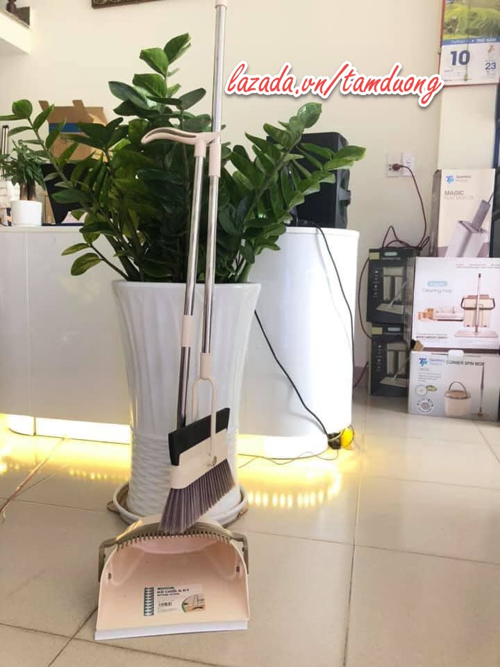 Bộ chổi và ky đa năng Inochi CK4 (lông chổi mịn quét được bụi, cát, lông thú cưng) [HCM-Giao hoả tốc 2h]
