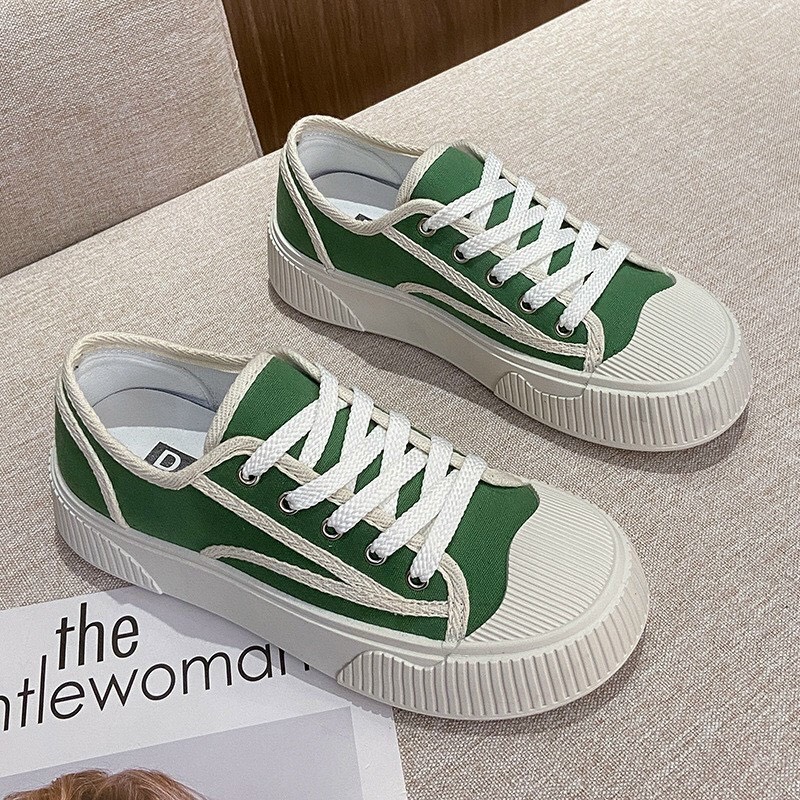 giày nữ thể thao vải mềm canvas đế cao su đúc from ôm