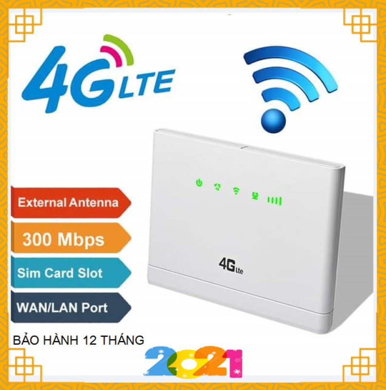 Bộ phát Wifi từ sim 3G/4G LTE Router CP-108 - Tốc độ 300Mbps, 02 build-in Antenna 5dbi , giới hạn kết nối 32 thiết bị .