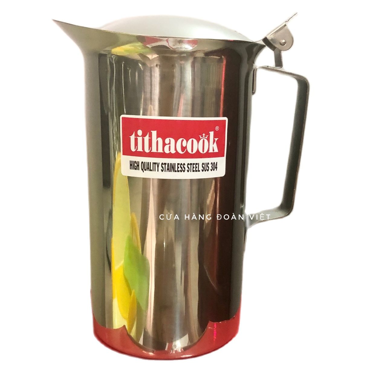 Ca pha chế có nắp rót soup 2 Lít  - Inox 304. CA INOX 304 CAO CẤP  TITHACOOK đựng trà đá, nước đá, cà phê, nguyên liêu. Đồ Gia Dụng nhà bếp pha chế làm bánh nguyên liệu